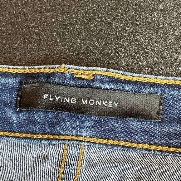 Flying Monkey Mid Rise Ankle Skinny Blue Jeans Distressed Dark Wash Womens 25 - Picture 6 of 13